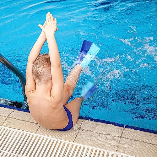 Miniatura 142 de Aletas de natación para niños, aletas cortas para niños y jóvenes, aletas de natación para entrenamiento de natación para niños, niñas, niños Azul,