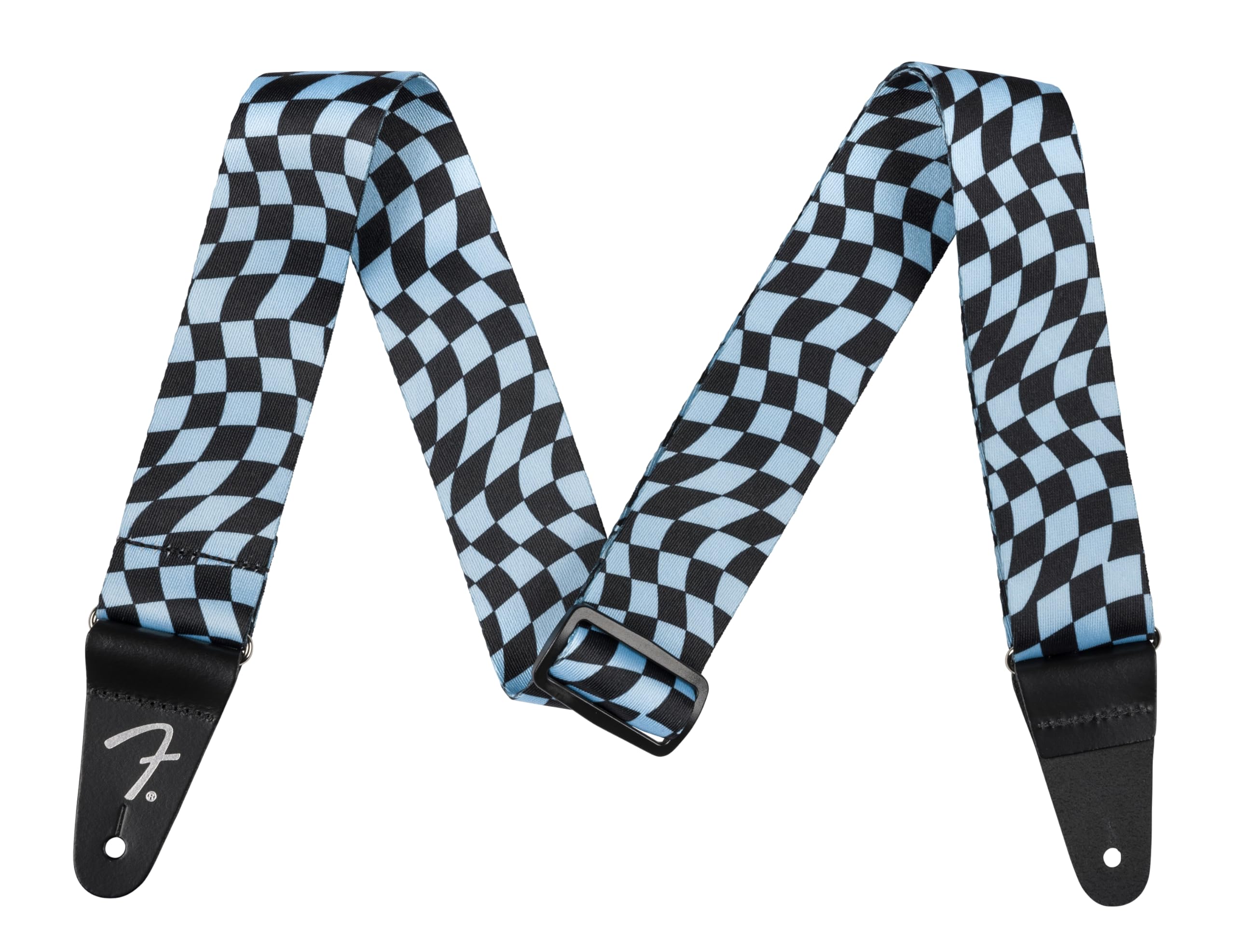 Fender Wavy Checkerboard Polyester Strap, Blue