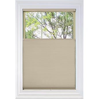 BlindsAvenue Cordless Top Down Bottom Up Cellular Honeycomb Shade, 9/16" Single Cell, Blackout, Fawn, Size: 64" W x 72" H
