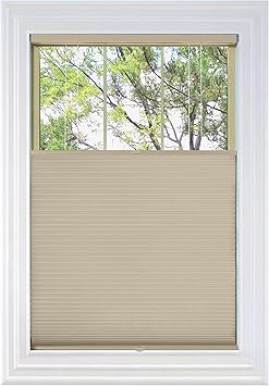 BlindsAvenue Cordless Top Down Bottom Up Cellular Honeycomb Shade, 9/16" Single Cell, Blackout, Fawn, Size: 42.5" W x 48" H