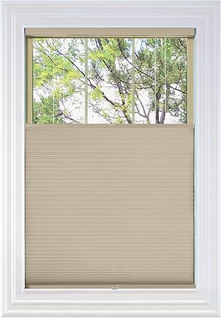 BlindsAvenue Cordless Top Down Bottom Up Cellular Honeycomb Shade, 9/16" Single Cell, Blackout, Fawn, Size: 42.5" W x 48" H
