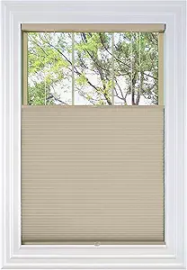 BlindsAvenue Cordless Top Down Bottom Up Cellular Honeycomb Shade, 9/16" Single Cell, Blackout, Fawn, Size: 42.5" W x 48" H