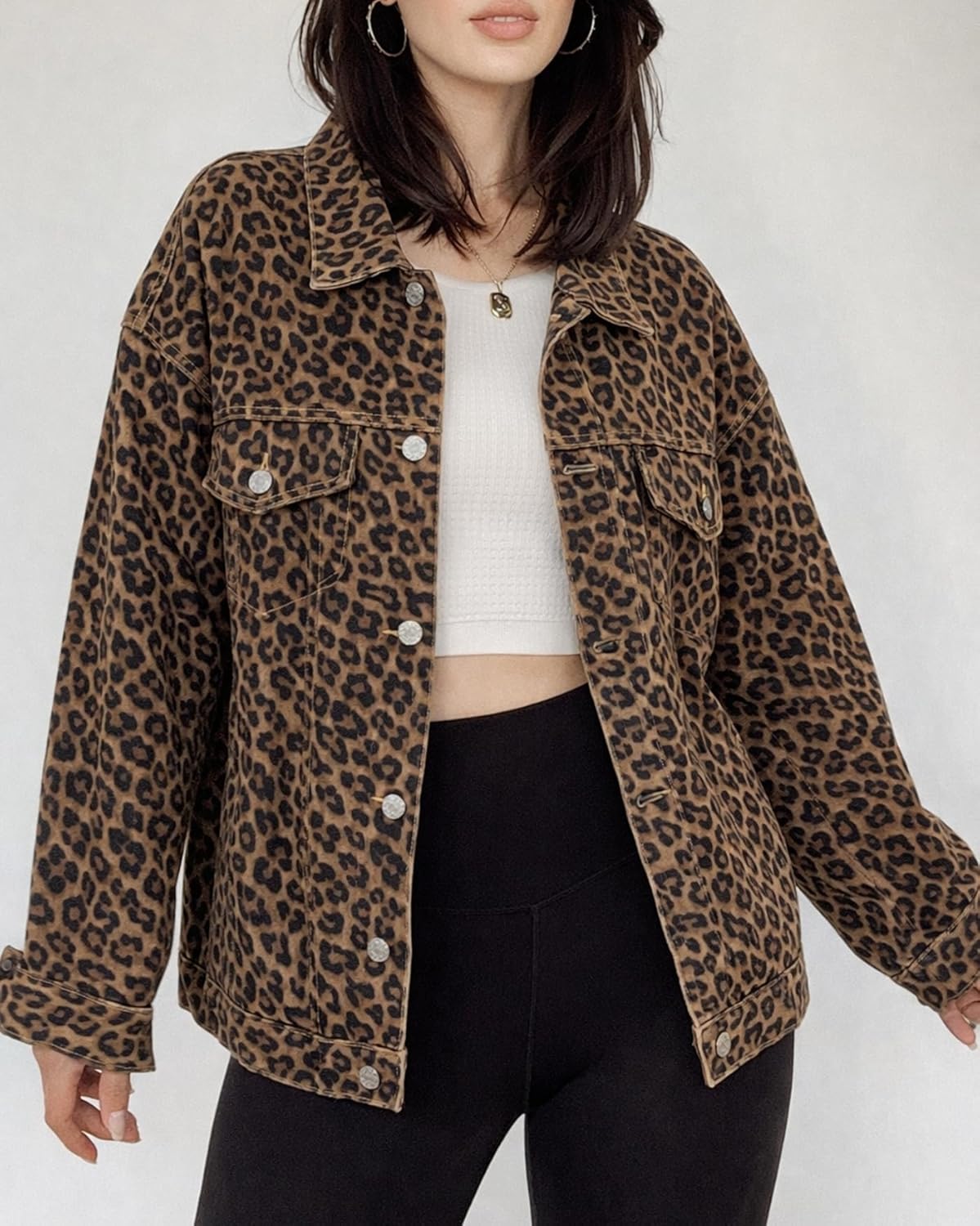 Kedera Women's Oversized Jean Jacket Long Blue Denim Jacket Long Sleeve Button Down Trucker Jacket Shacket Fall Coats - Image 4