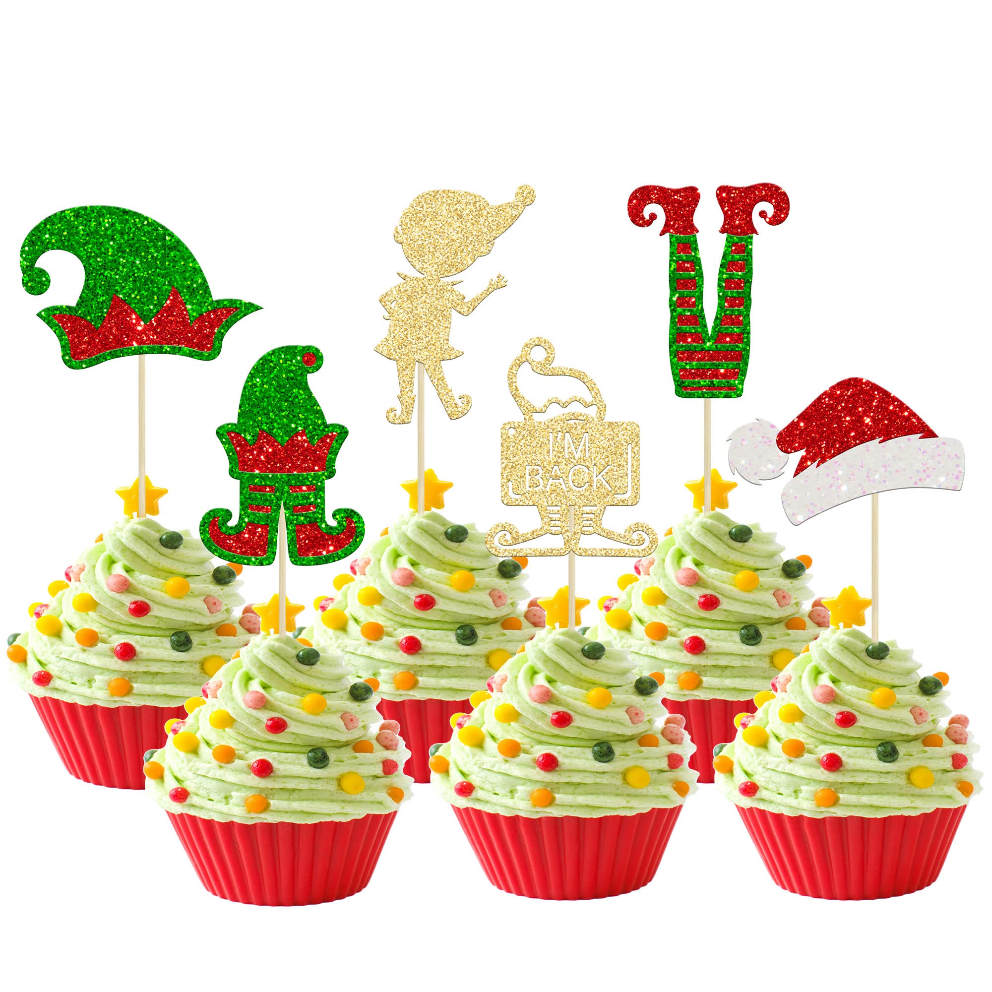 36 Piezas De Adornos Para Cupcakes De Navidad Con Purpurina Religiosa Para Navidad Jesus Feliz Cumpleanos Para Decoracion De Navidad Tematica De