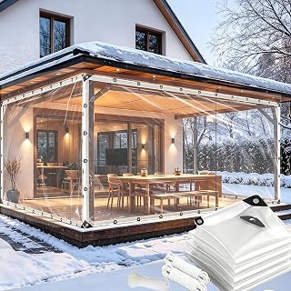12 mil clear vinyl tarp measuring 8 by 16 feet