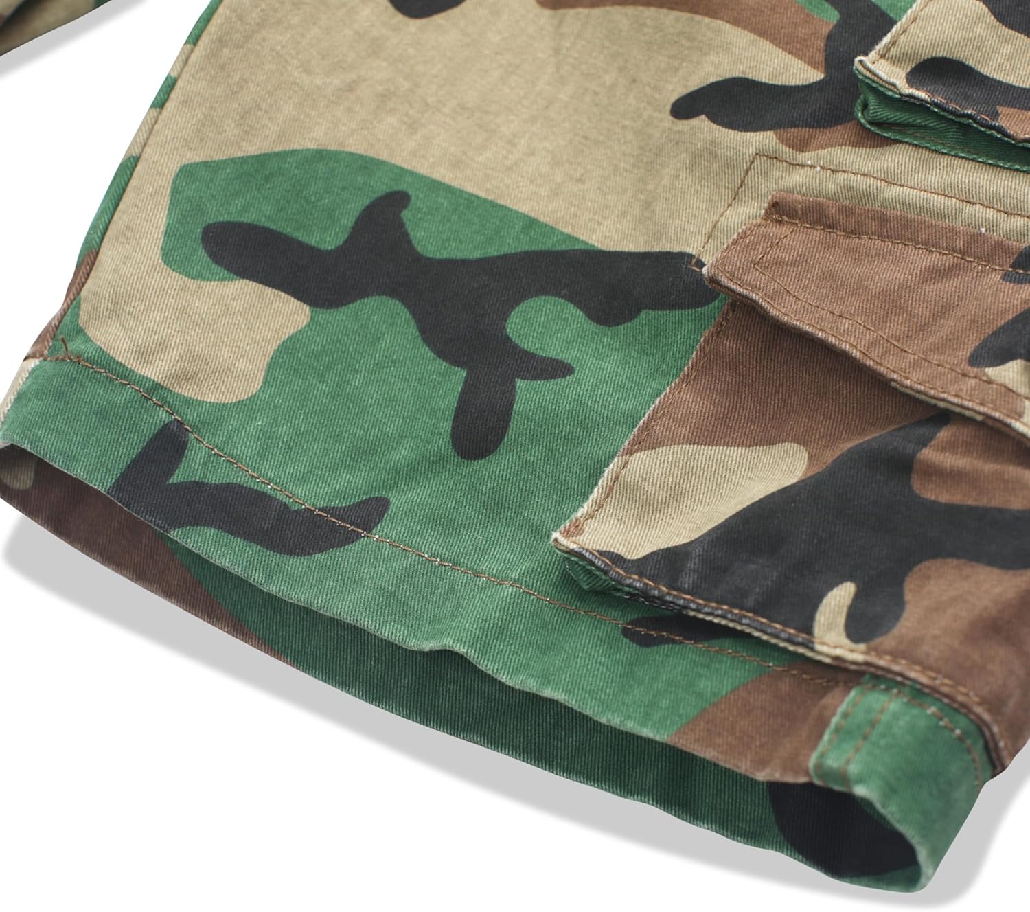 Cargo Short for Men Relaxed Fit Camo Outdoor Hiking Work Cotton Casual Shorts with 9 Pockets No Belt - Image 6