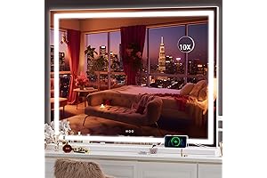 Large Lighted Vanity Mirror with Touch Screen Control