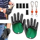 2Pcs Fishing Gloves with Magnet Release, Professional Catch Fish Gloves for Handling,Catching,Cleaning,Fisherman Fishing Accessories