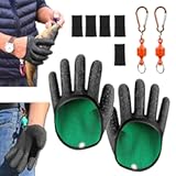 2Pcs Fishing Gloves with Magnet Release, Professional Catch Fish Gloves for Handling,Catching,Cleaning,Fisherman Fishing Accessories
