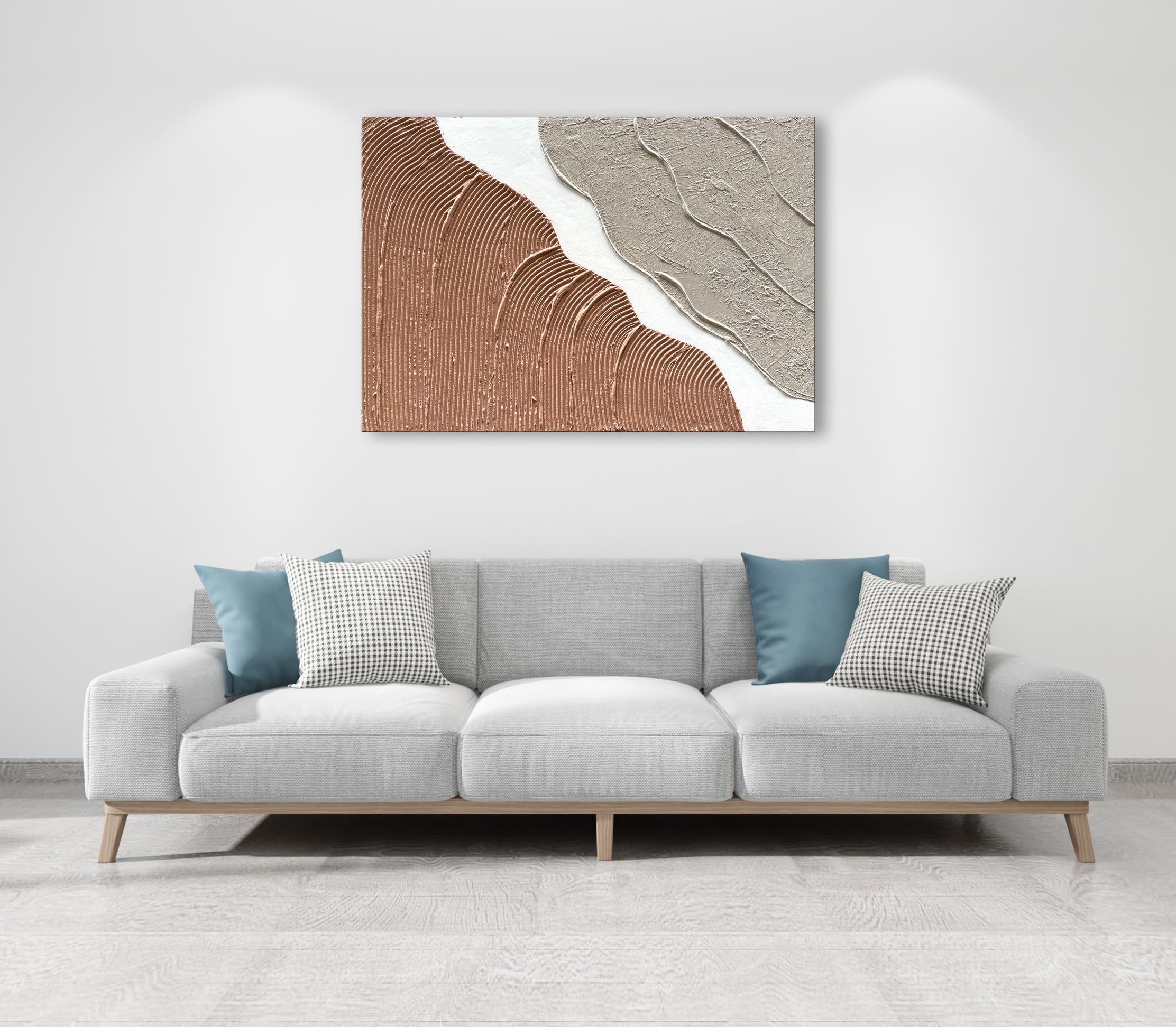 Image showcasing Art 28x40 Inchs Hand Painted Modern Beach Wave Landscape Abstract Oil ...
