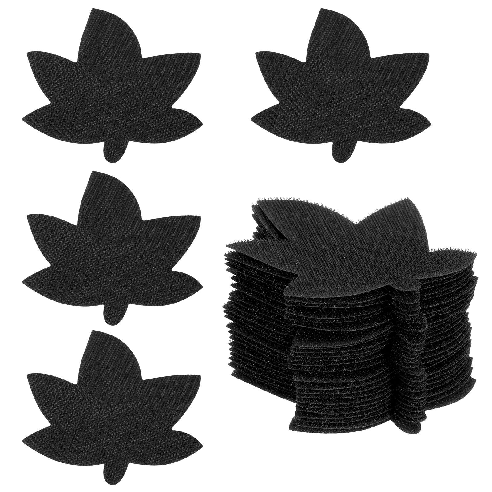PATIKIL 4 Inch Carpet Spot Markers, 35Pcs Leaf Shape Floor Dots Markers Carpet Spots for Classroom Decoration Elementary Preschool Supplies, Black