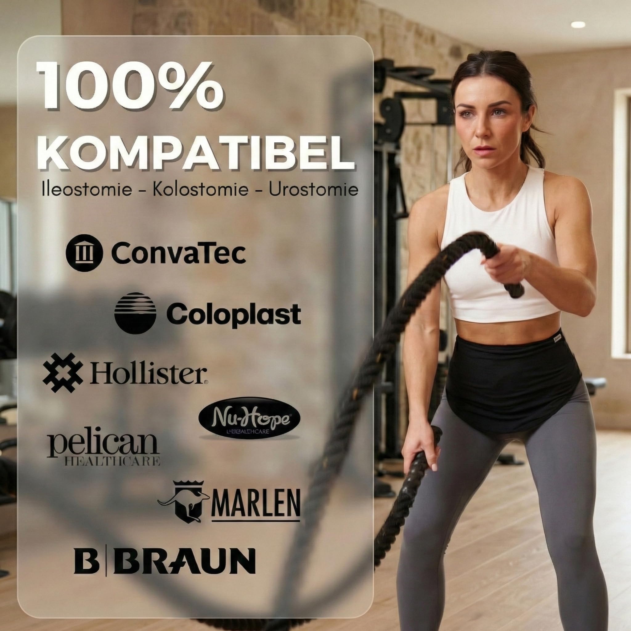 SIIL Stoma Gürtel Schwarz Ostomy Belt | Ostomie Support Gürtel | Sport & Schwimmen | Ostomiebeutelhülle | Innentasche für Stomabeutel