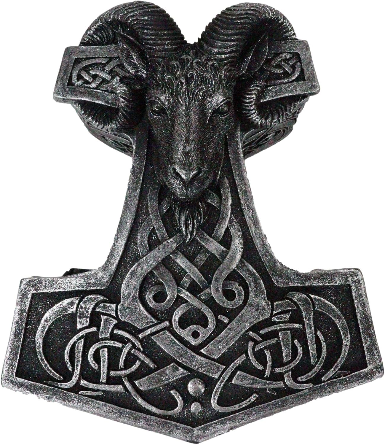 Ebros Gift Viking Ram Skull Thor Hammer Mjolnir with Runes Knotwork Decorative Jewelry Box Figurine Norse God of Thunder Scandinavian Mythology Collectible Trinket Stash Boxes image 3