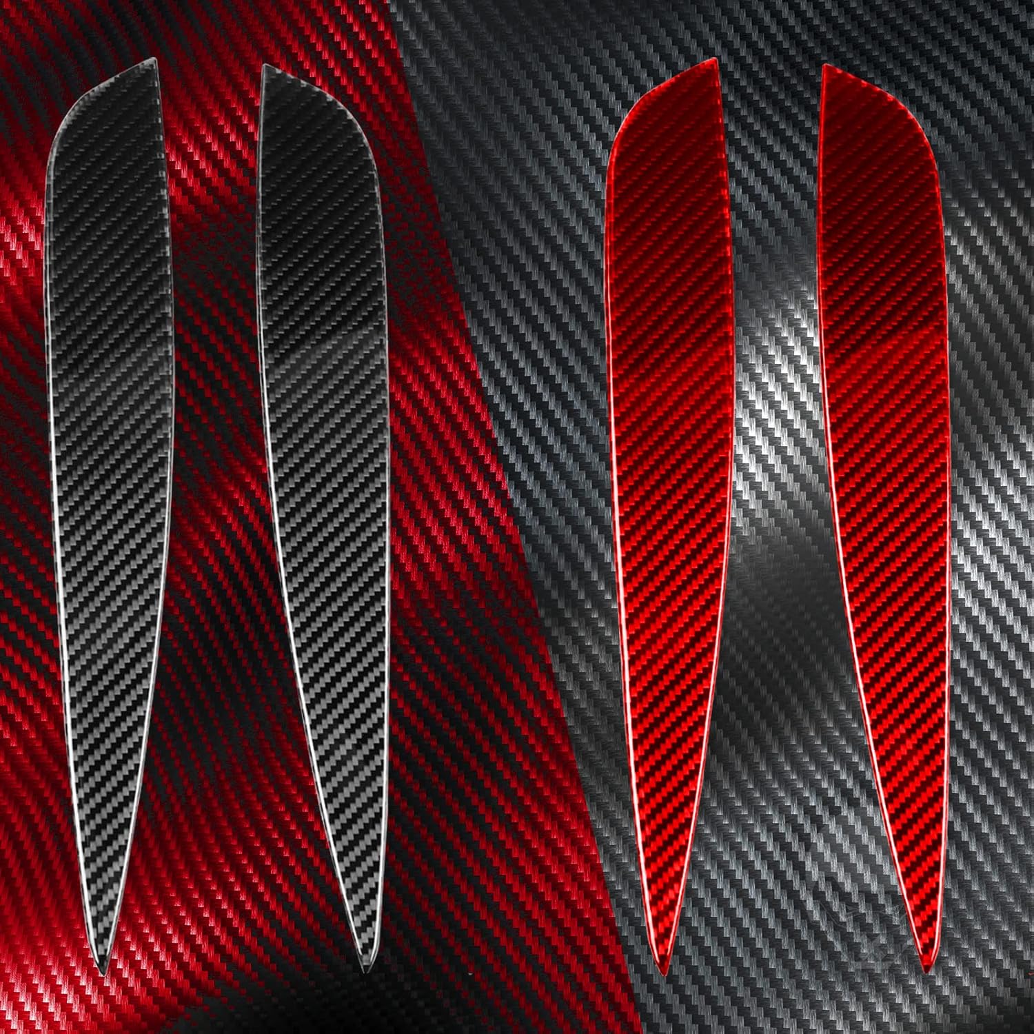 NVCNX Real Premium Carbon Fiber Car Gear Shift Panel Sides Strip Sticker Cover Trim Interior Console Accessories Compatible with Infiniti FX FX35 FX37 FX50 2009-2013, for QX70 2014-2017 2PCS Red