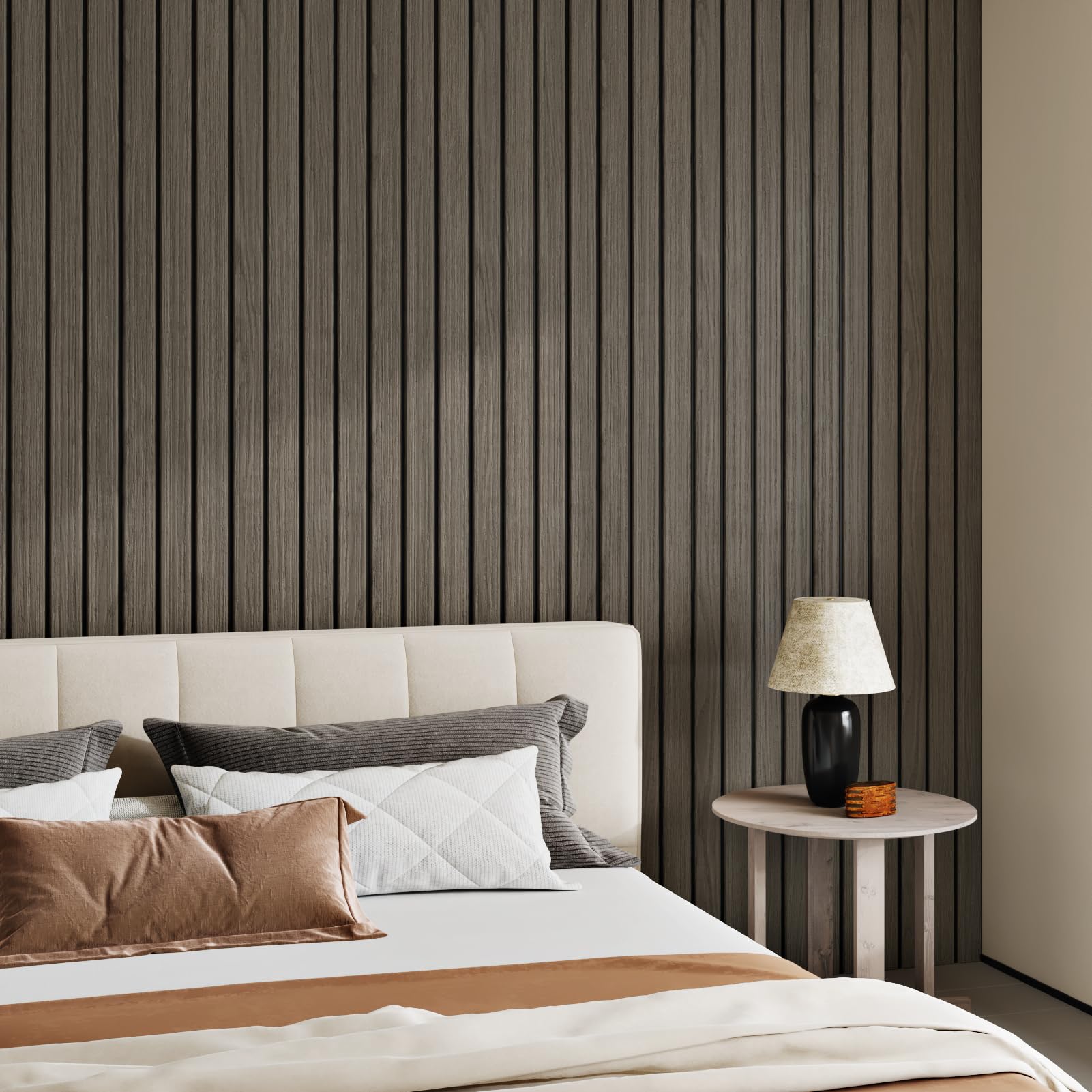 Yullpaper Brown Wood Effect Peel and Stick Wall Panels PVC for Living Room