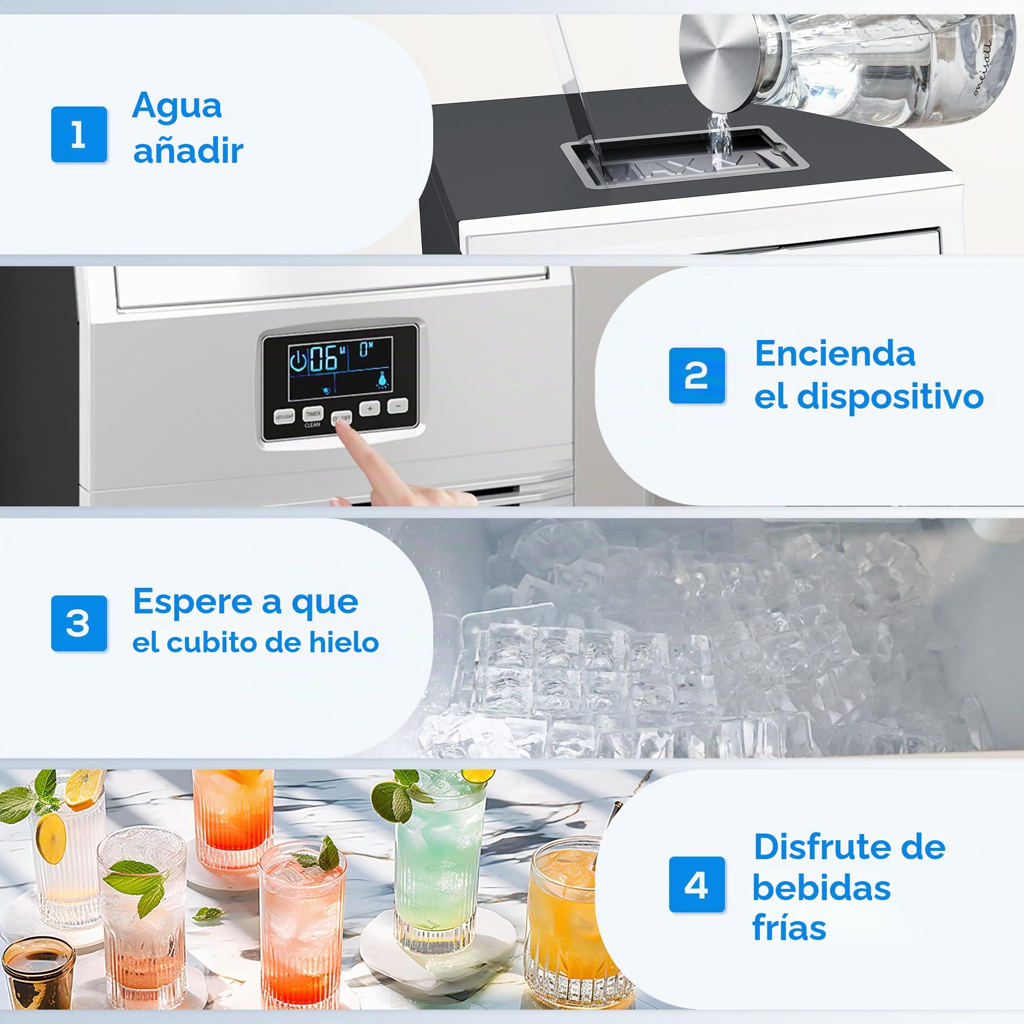 HOMCOM Máquina de cubitos de hielo comercial 30kg/24H Máquina de hielo con control digital, pala de hielo, autolimpiante Máquina de hielo de acero inoxidable para oficina, restaurante, bar, cafetería