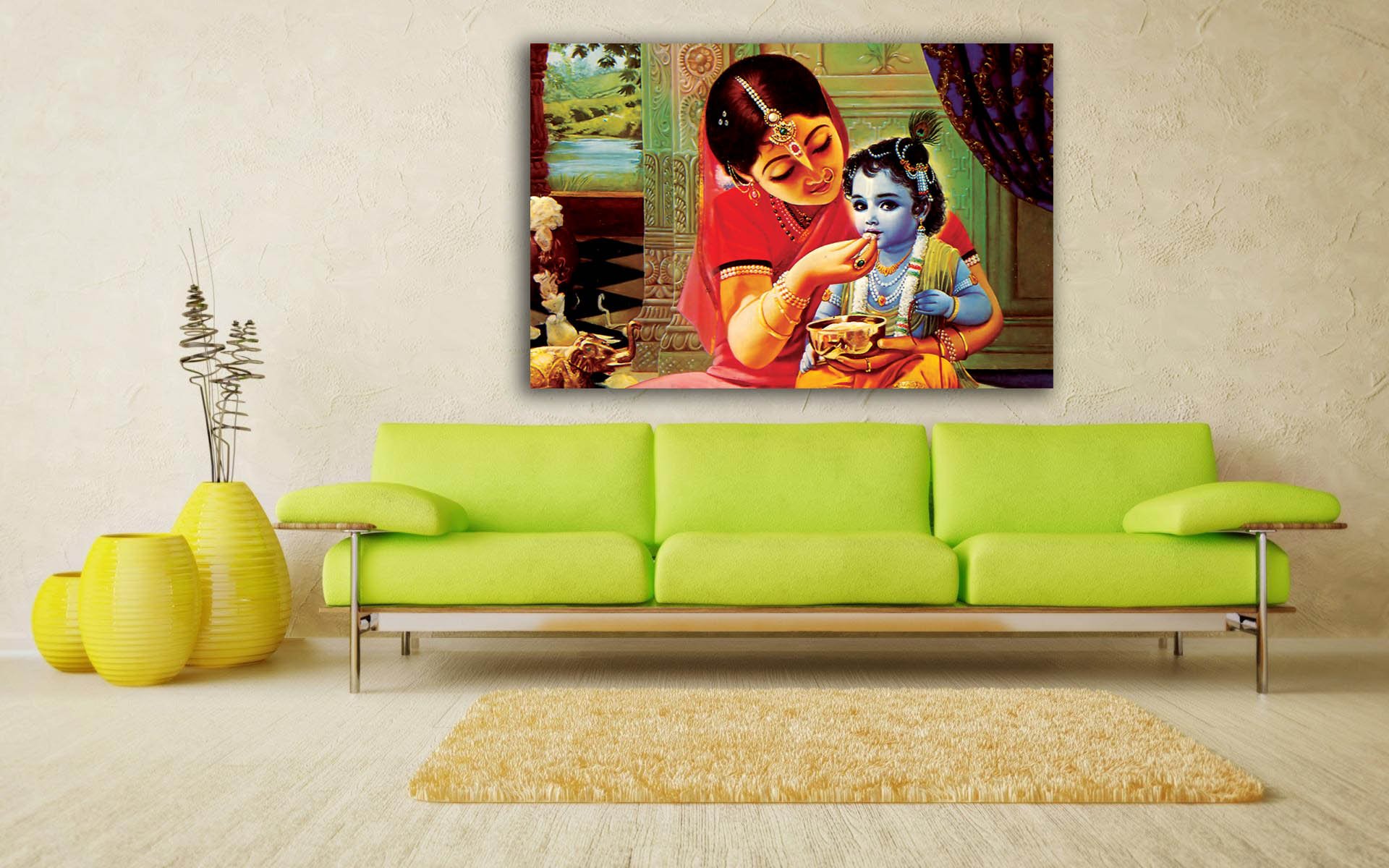 Tamatina Religious Art Canvas Painting | Shri Krishna With Maa Yashoda| God Unframed painting for Home décor|size - 24X16 Inches.59 (B076F9R7YD) Amazon Price History, Amazon Price Tracker