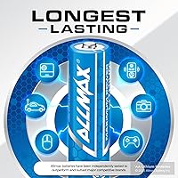 Vista 3 de Pila AA de litio de máxima potencia de Allmax (16 unidades) – De vida útil más larga, a prueba de fugas, vida útil de 20 años, rendimiento máximo