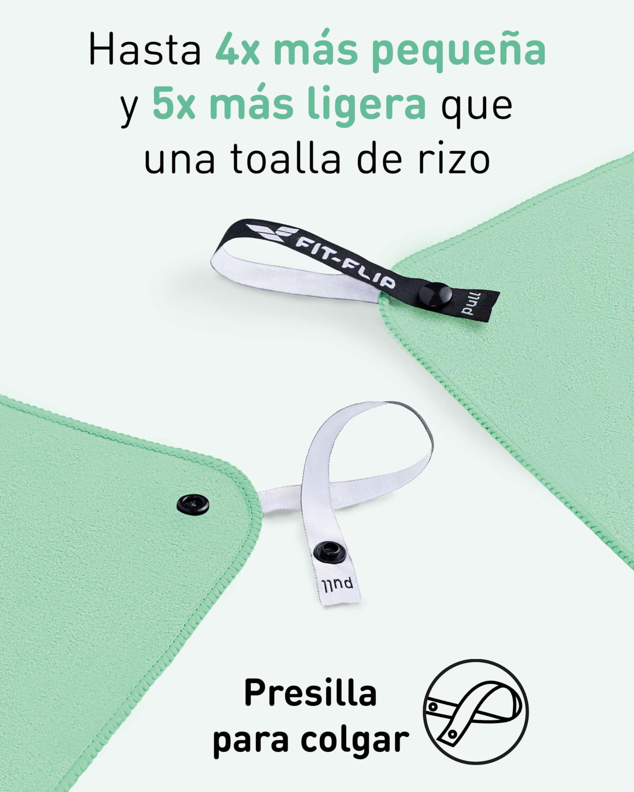 Fit-Flip Toalla Microfibra - para el Gimnasio y la Playa - compacta, Ultraligera, Grande y de Secado rápido - Toallas microfibras de Natacion, Gym, Viaje y Piscina — view 3
