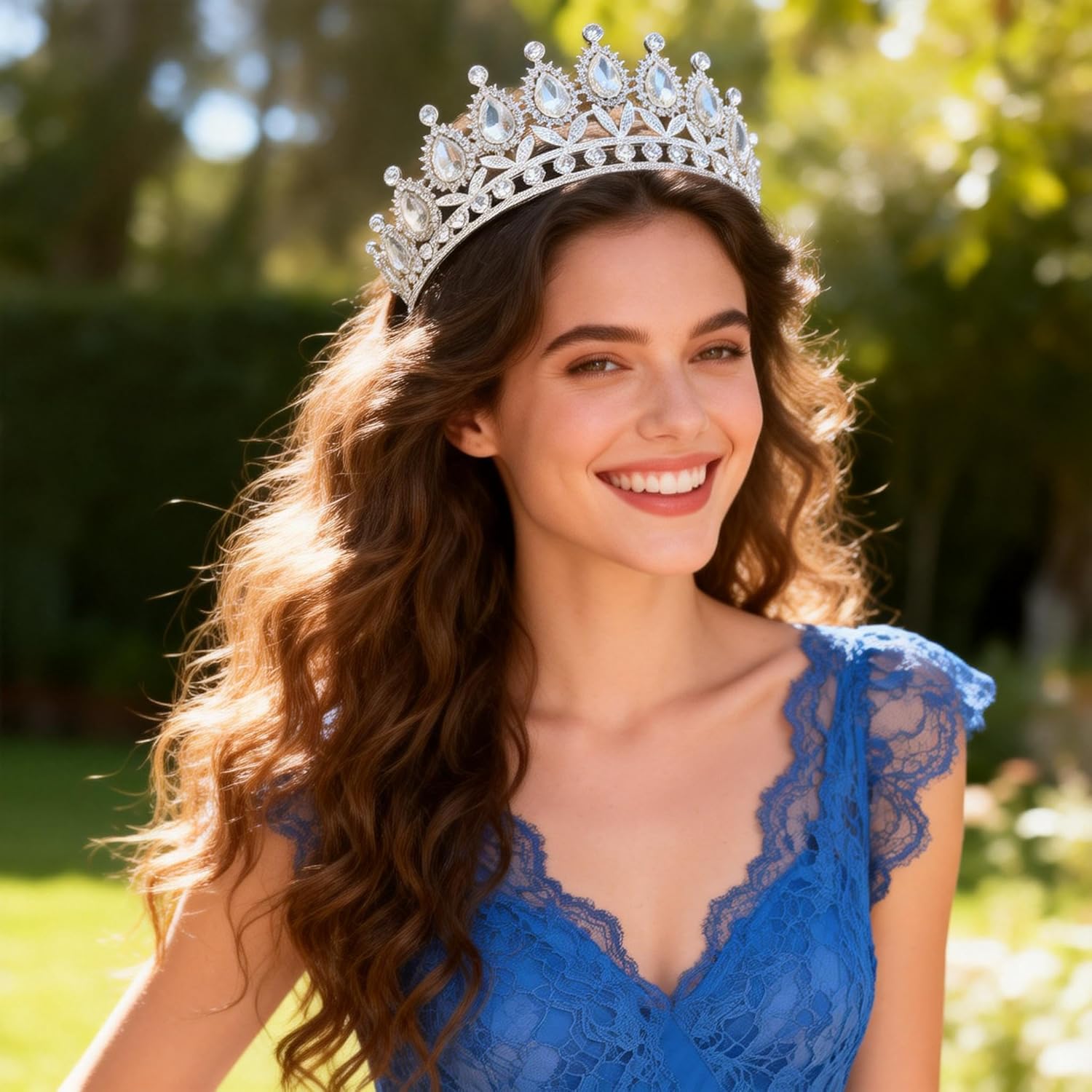 Kamirola Tiaras Princess Crown for Women Crystal Headbands for Bridal, Princess for Wedding and Party(TR21) - Image 2