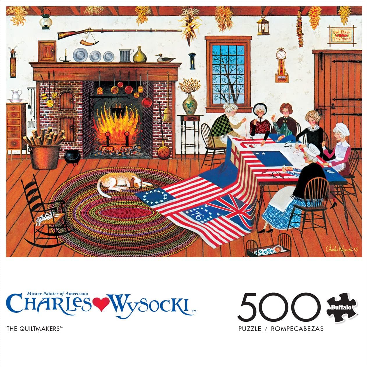 Buffalo Games - Charles Wysocki - The Quiltmakers - 500 Piece Jigsaw Puzzle : Toys & Games