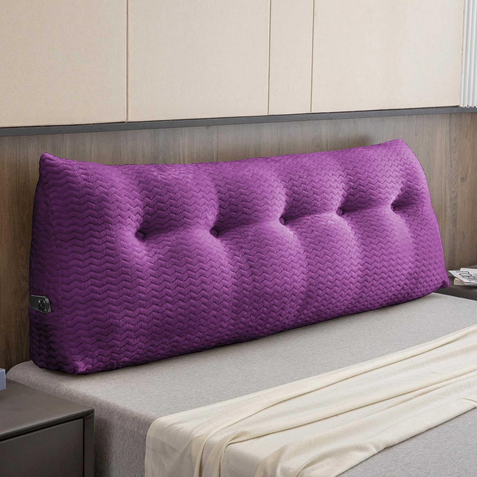 Large Bolster Triangular Headboard Wedge Backrest Positioning Support Bed Rest Reading Pillows Headboard Wedge Pillows for Day Bed with Removable Cover