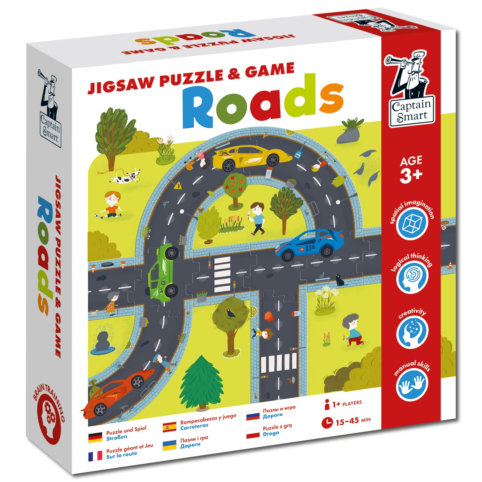 Captain Smart My first Jigsaw Puzzle Roads, Jigsaw Floor Puzzle for Child 3-year-olds, Progressive Puzzles for little girls and boys, Games for Children, Kids toys & games, Gifts for girl & boy