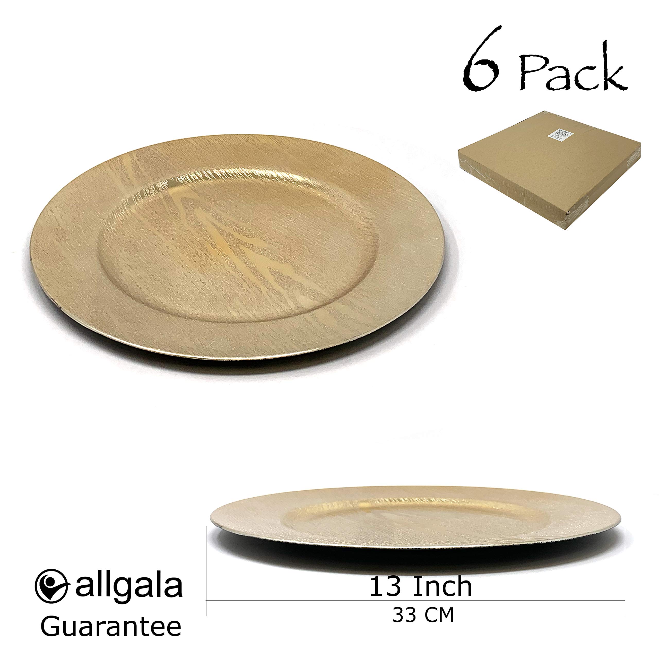 allgala 33-calowe, 6-pak, ciężkiej jakości okrągłe płytki ładujące-ziarno złoto-HD80301