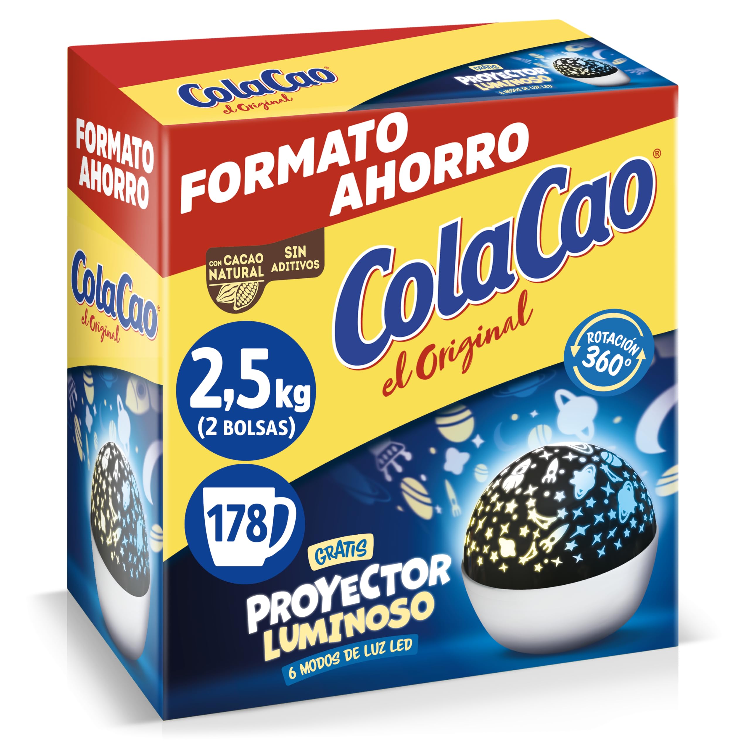Queue Cao Originale avec Cacao Naturel, 2,5 Kg (Réveil avec Lumière)