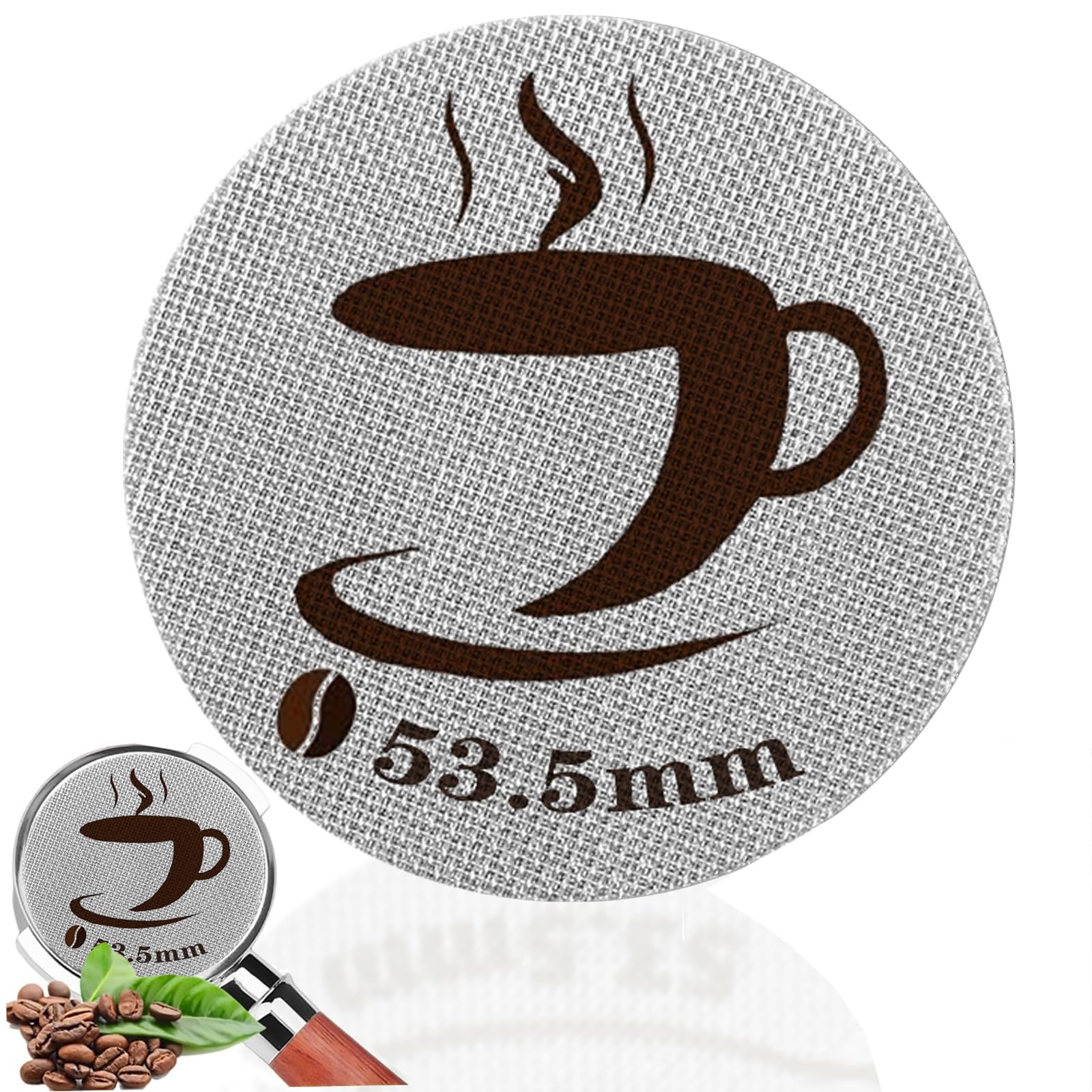 53.5MM Espresso Puck Screen, Reusable Puck Screen Replacement, Perfect Espresso Distribution Tool Compatible with Espresso Machine Portafilter Basket