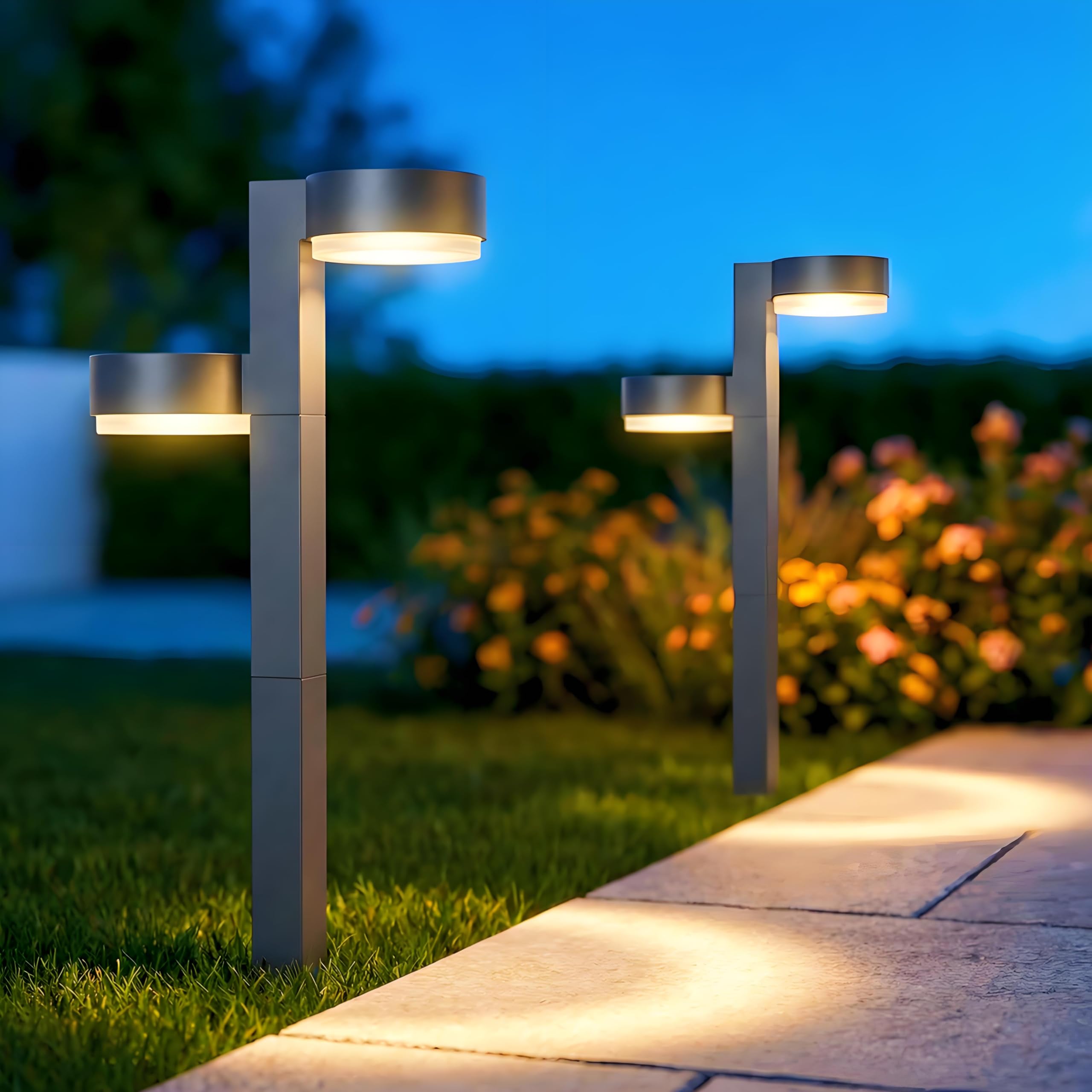 Solarlampen für Außen Garten, 2 in 1 Solarleuchten für Außen mit Super Helle 24 LED Lichts, Wasserdichte Solar Gartenleuchten, Auto On/Off Garten Deko für Rasen, Terrasse, Hof, Gehweg(2 Stück)