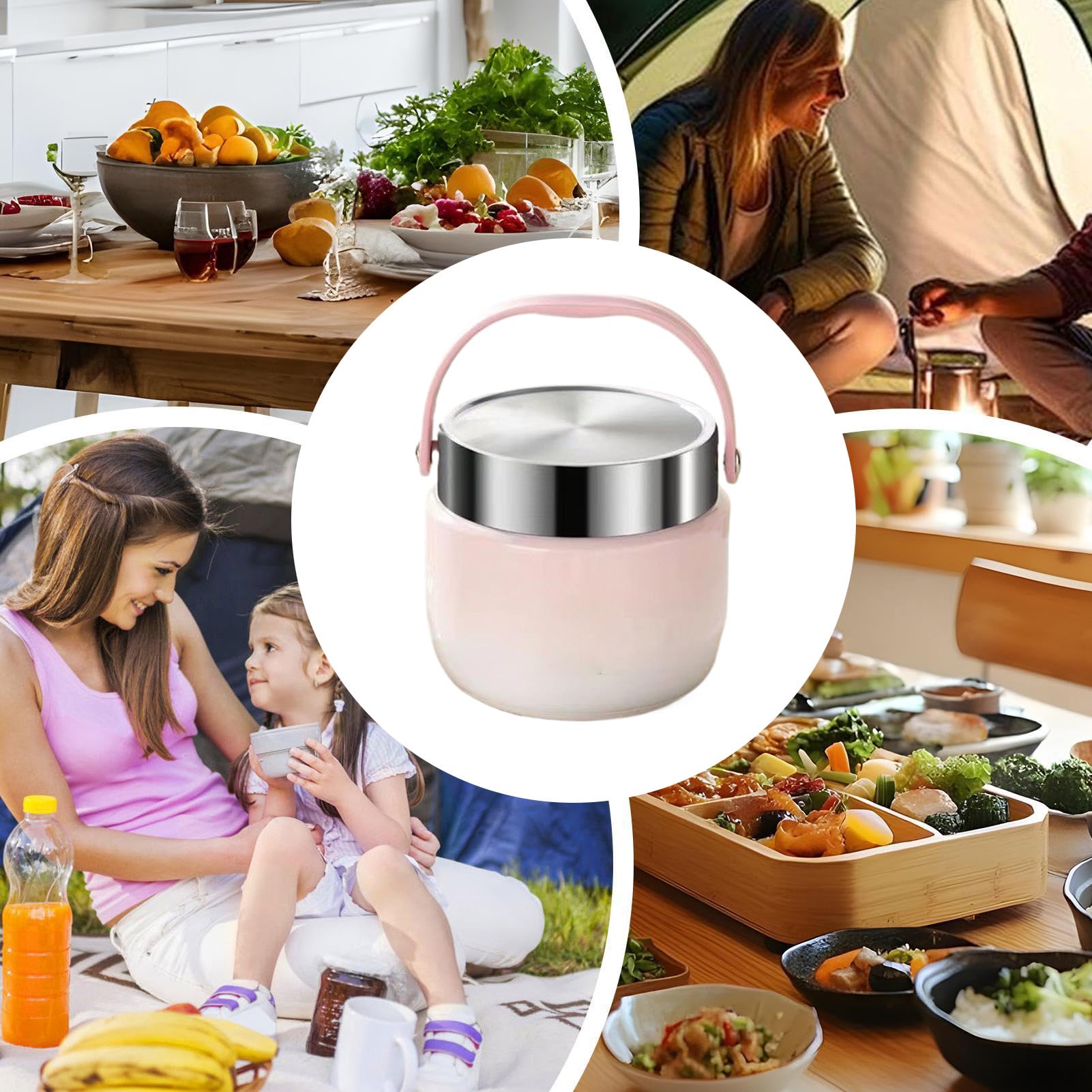 Isolierter Mittagsbehälter Für Warmes Essen 1200 Milliliter Thermische | Aufbewahrungsbehälter Für Heiße Mahlzeiten Für Picknick Camping Reisen Büro Schule Und Arbeit