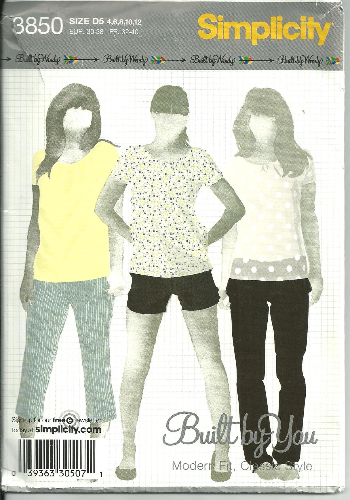 Simplicity 3850 pantalon patron pour coudre sans erreur taille 36-40