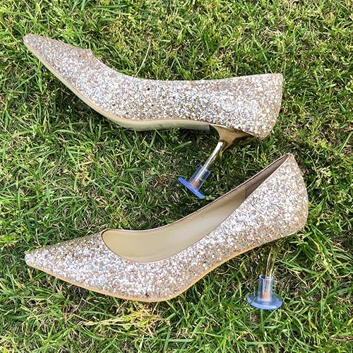 Miniatura 4 de Protectores de tacón alto para caminar sobre césped y suelos irregulares, tapones de fregadero de tacón transparente para mujer, zapatos de boda,