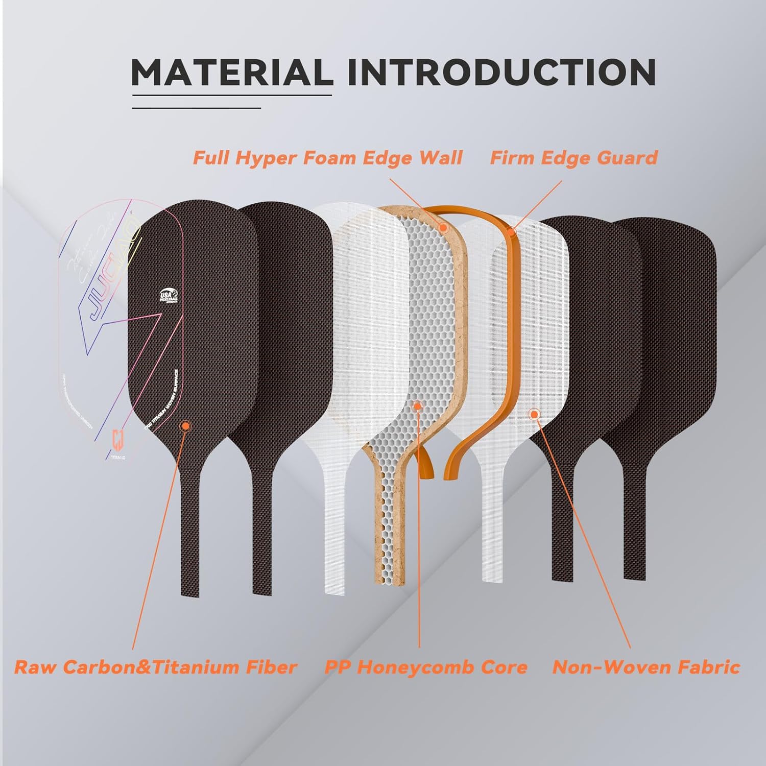 Pickleball Paddles,T700 Carbon Fiber Surface Pickle Ball Racket, Honeycomb Core,USAPA Approved Pickle Ball Paddle for Beginners & Intermediate Players - Image 2