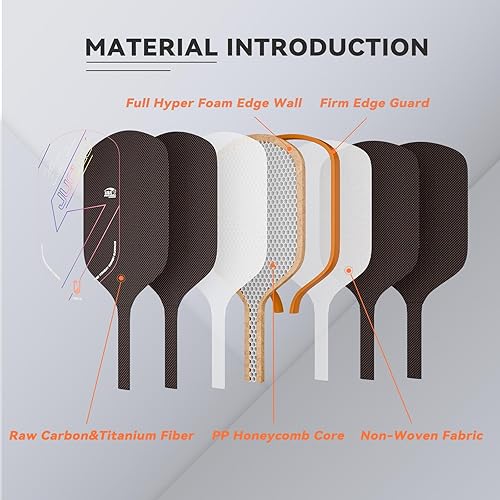 Miniatura 2 de Paletas de pickleball T700 de titanio de fibra de carbono, raqueta de pickleball aprobada por USAPA, raquetas principales de pickleball