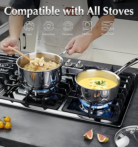 Miniatura 3 de KOCH SYSTEME CS Juego de utensilios de cocina de acero inoxidable de tres capas, 10 piezas, juego profesional de ollas y sartenes de acero Stianless