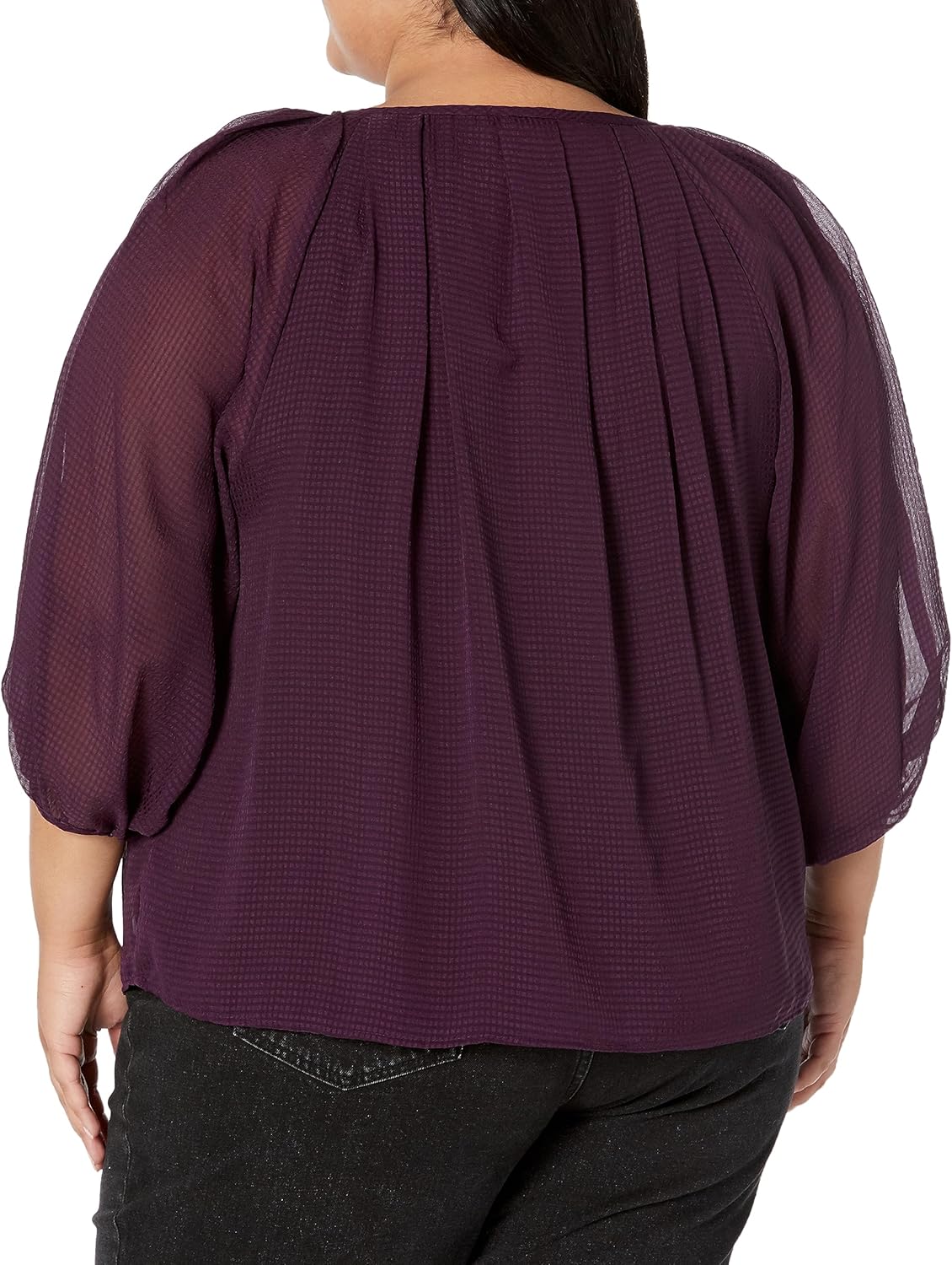 Calvin Klein Womens Cinched Sleeve Blouse - Image 2