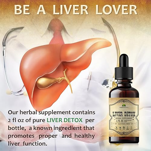 Miniatura 3 de Suplemento hepático Gotas naturales de apoyo hepático Bebida de suplemento de hierbas con cardo mariano, raíz de angélica, raíz de diente de león,