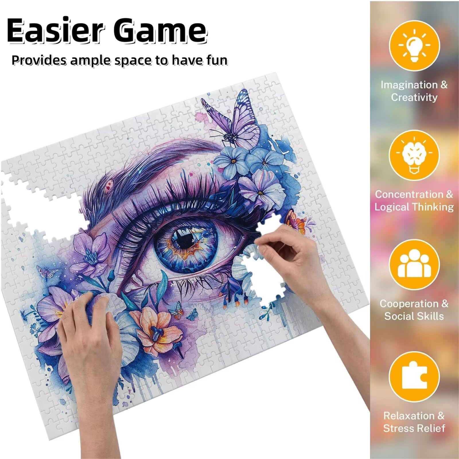 Jigsaw Puzzle, 4000 Pezzi Puzzle Classici, Fiore Puzzle Rilassamento Intelligence, Mpossibile Difficile Puzzles impegnativo per adulti Puzzles per Gioco Familiare, Regalo per Amore Amico Occhi K0F-287