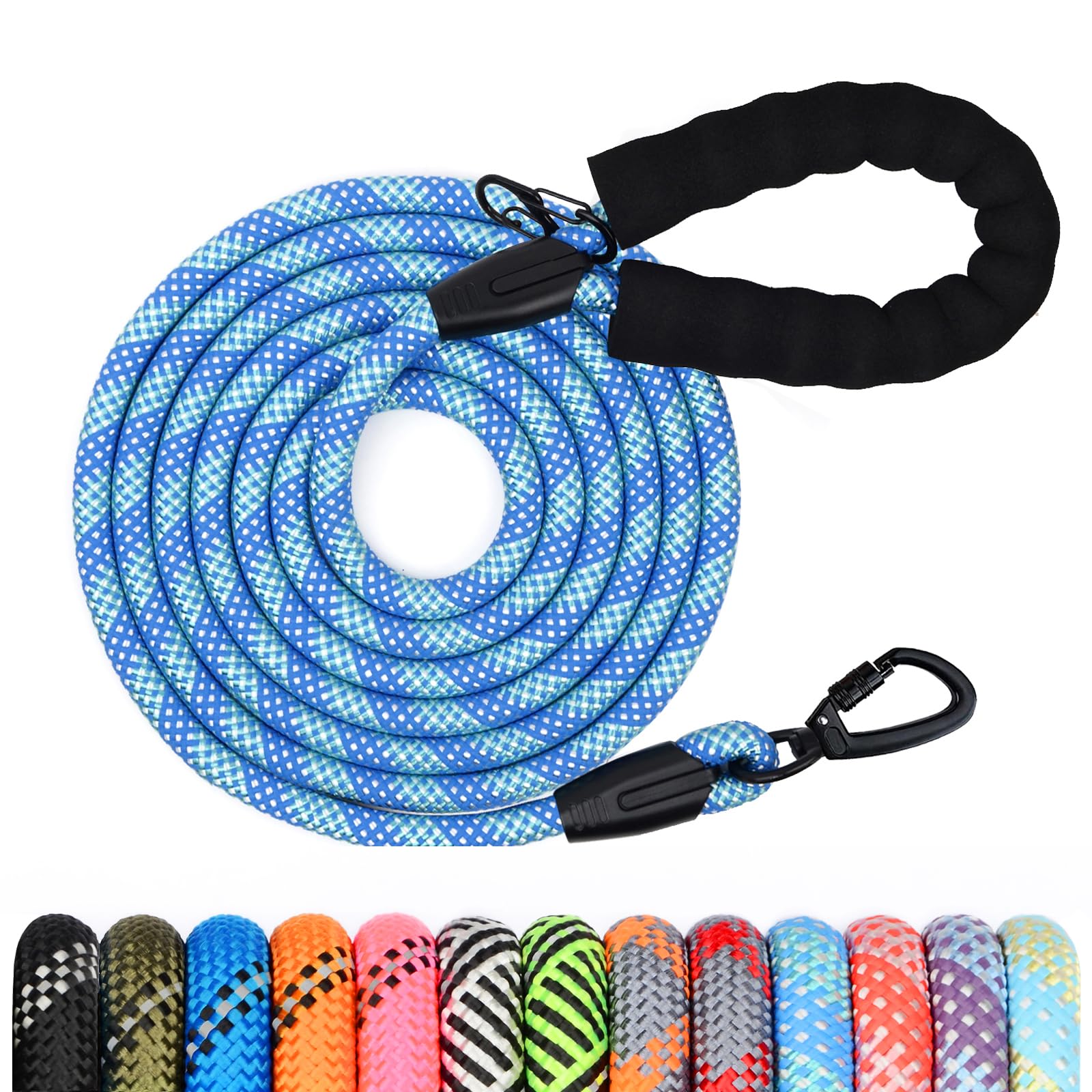 Guinzaglio per Cani, 1.2M 1.5M 2M 3M 5M 10M 20M 30M Lungo Nylon Guinzaglio Cani Resistente Leggero con Comoda Impugnatura, Riflettente Lunghina Cane, Adatto per Cuccioli, Piccoli, Medi e Grandi