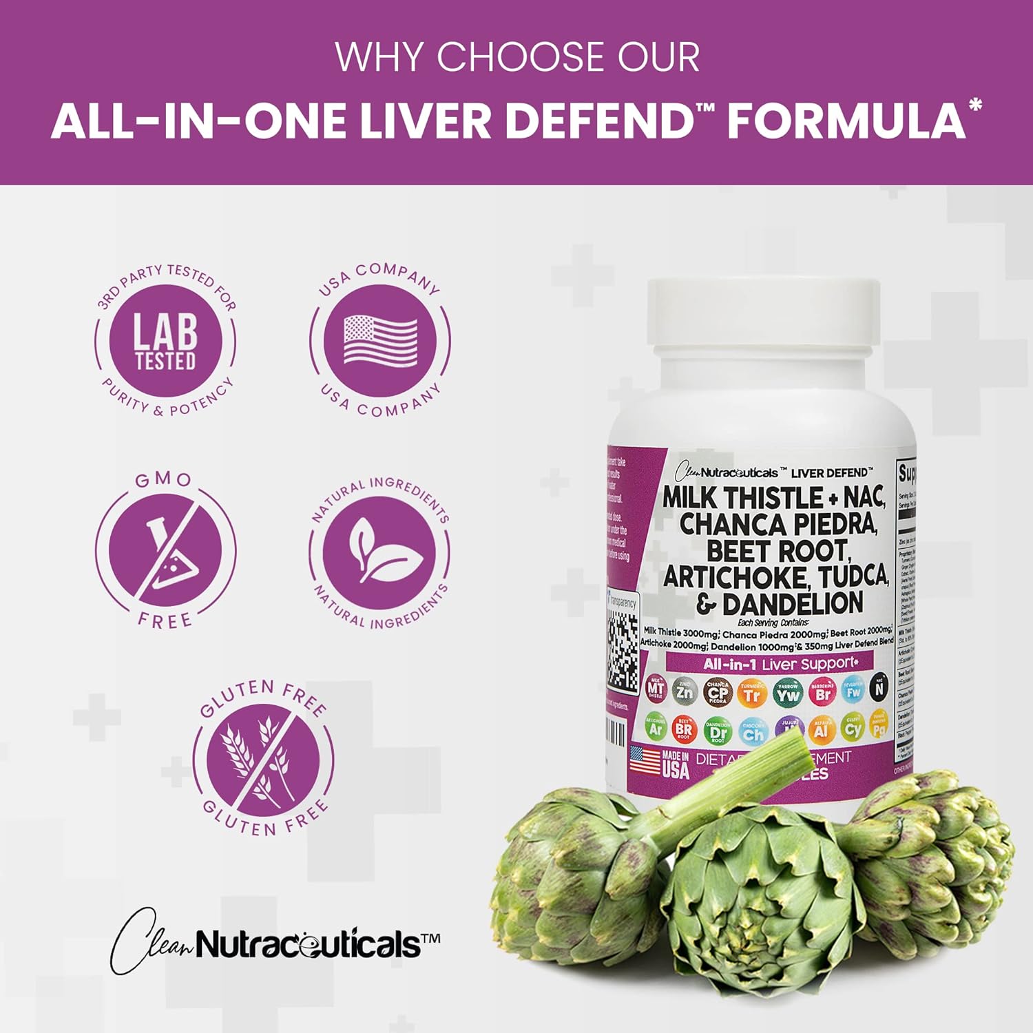 Buy Milk Thistle 3000mg NAC Chanca Piedra 2000mg Beet Root 2000mg