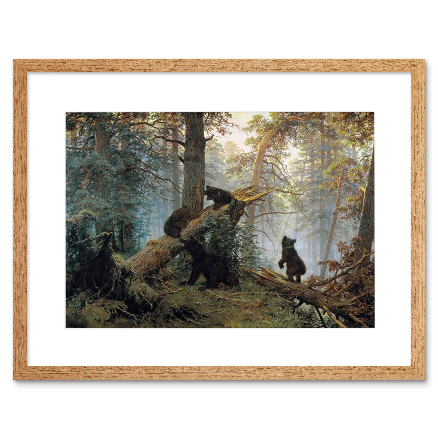 Wee Blue Coo Shishkin Morning In Pine Forest Framed Wall Art Print