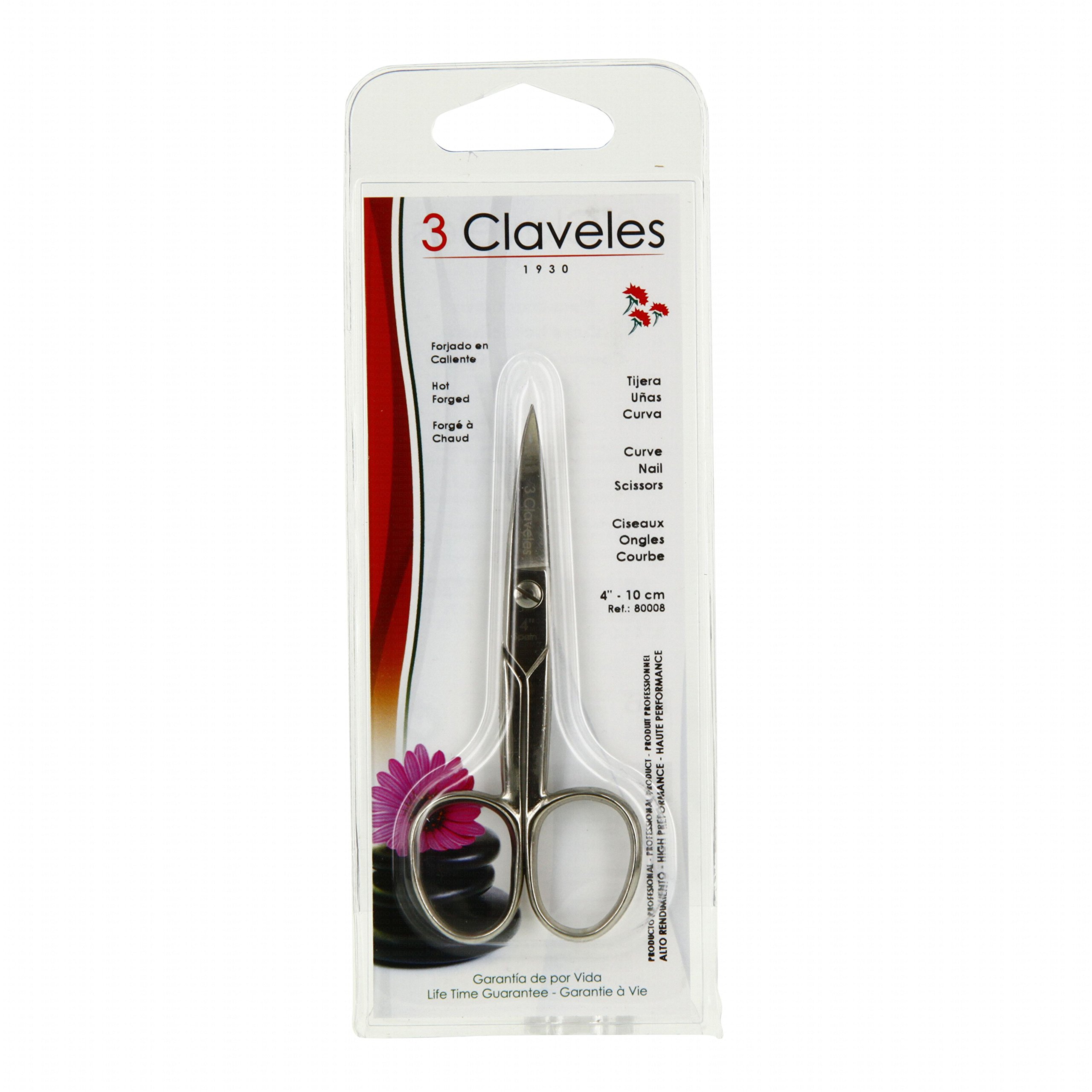 3 Claveles tijera uñas curva 4' 10 cm