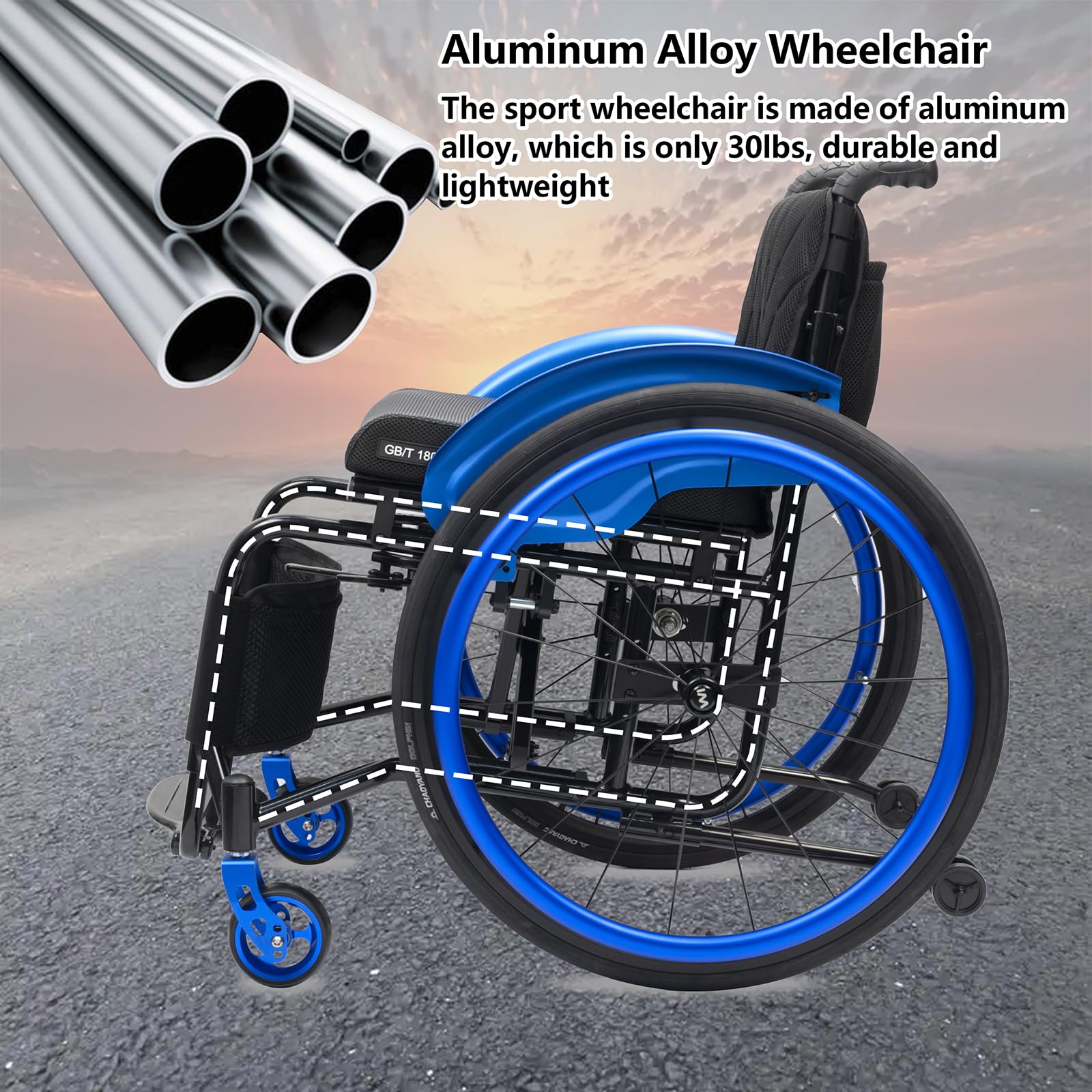 Wózek inwalidzki z własnym napędem, składany wózek inwalidzki, lekki, aluminiowy, do uprawiania sportu, lekkie, transportowe wózki inwalidzkie (40 cm, kolor czarny)