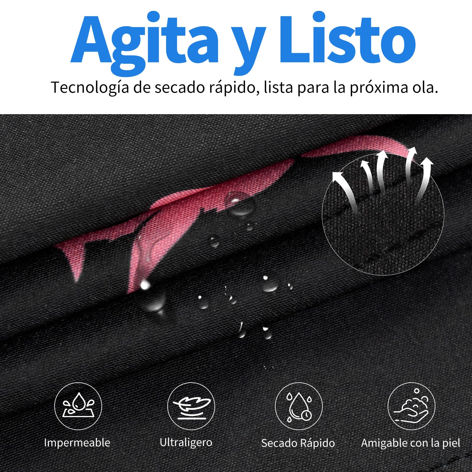 Bañador Hombre Corto 2 en1 con Forro de Compresión Secado Rápido, Impermeable y Bolsillos con Cremallera, Short de Playa, Piscina, Surf, Regalo para Hombre en Navidad, Cumpleaños y Vacaciones
