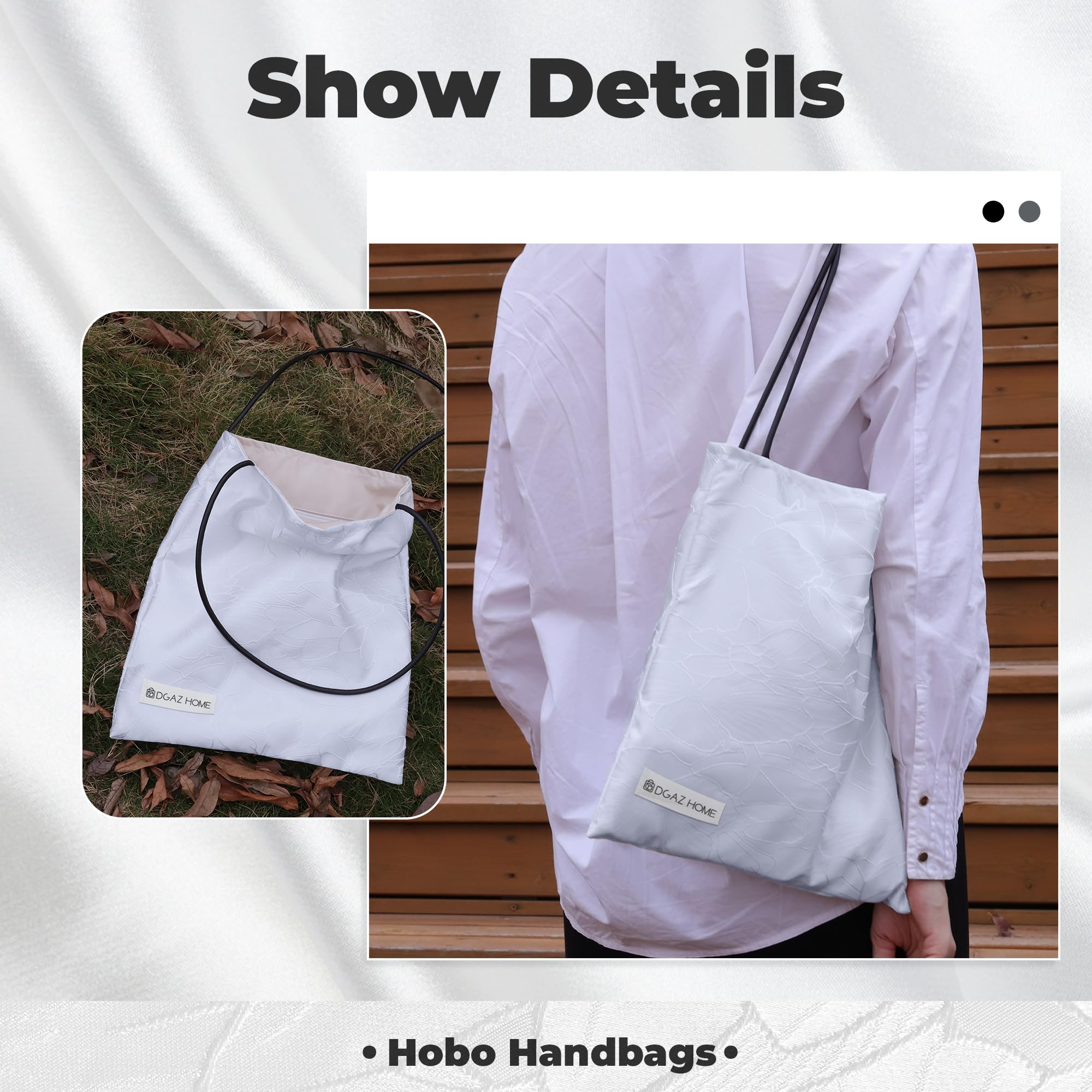 DGAZ Bolsas de diseño de seda para mujer, bolsa de lujo con cremallera, bolsas grandes de hombro