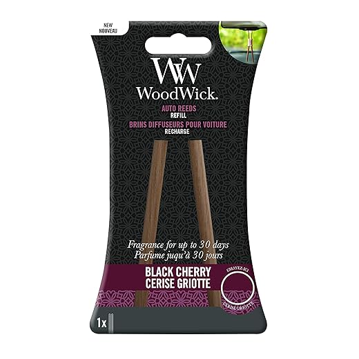 WoodWick Auto Reeds Nachfüller | Autolufterfrischer | Black Cherry | bis zu 30 Tage Duft | 2 Stück