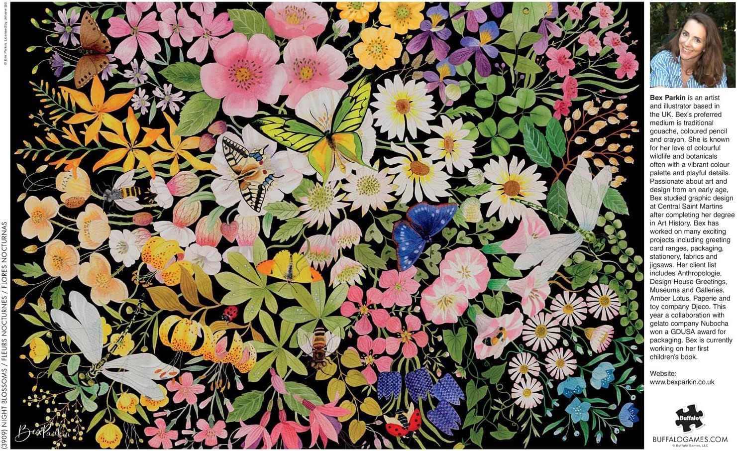Buffalo Games - Bex Parkin - Night Blossoms - 500 Piece Jigsaw Puzzle for Adults -Challenging Puzzle Perfect for Game Nights - Finished Size is 21.25 x 15.00