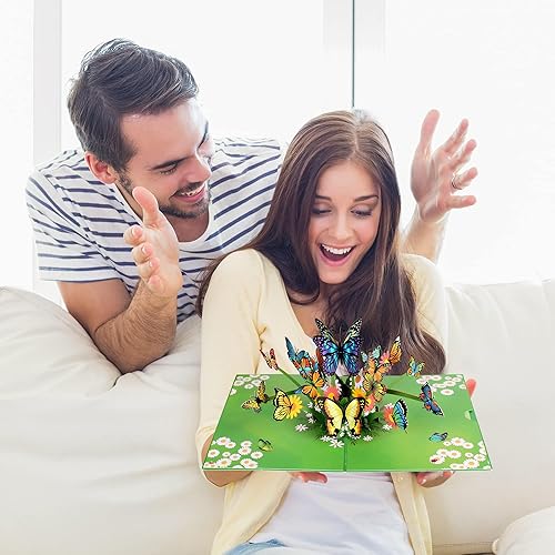 Miniatura 2 de evron Tarjetas de cumpleaños desplegables tarjetas de cumpleaños de papel 3D para mujeres con pantalla plana tarjetas de felicitación con sobres